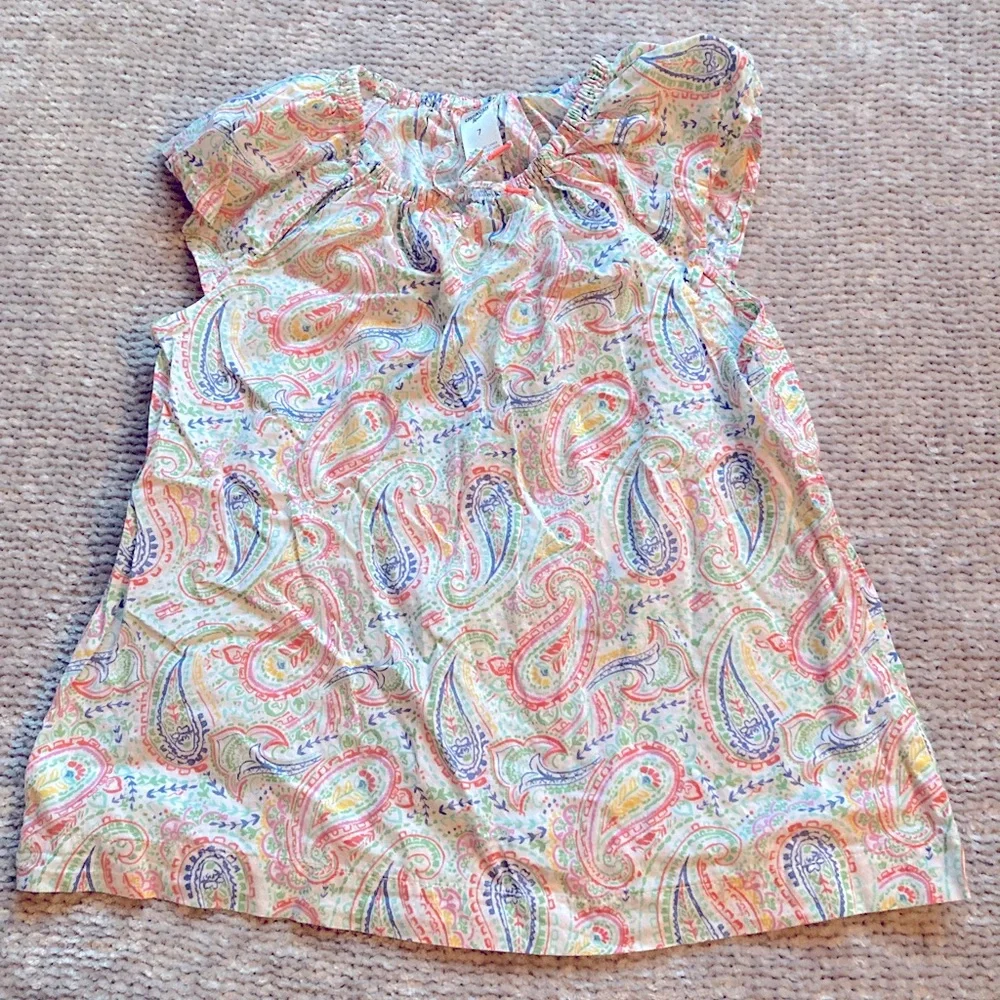 OshKosh B’Gosh Girls Paisley Peasant Blouse Size‎ 7 Pastel Boho Top